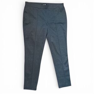 KASPER Classic Pull On Slim Stretch Herringbone Pants Workwear Charcoal Grey 14